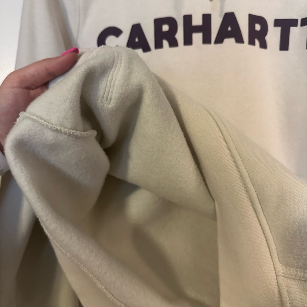 Carhartt Off-White Hoodie with purple Logo - Picture 4 of 4